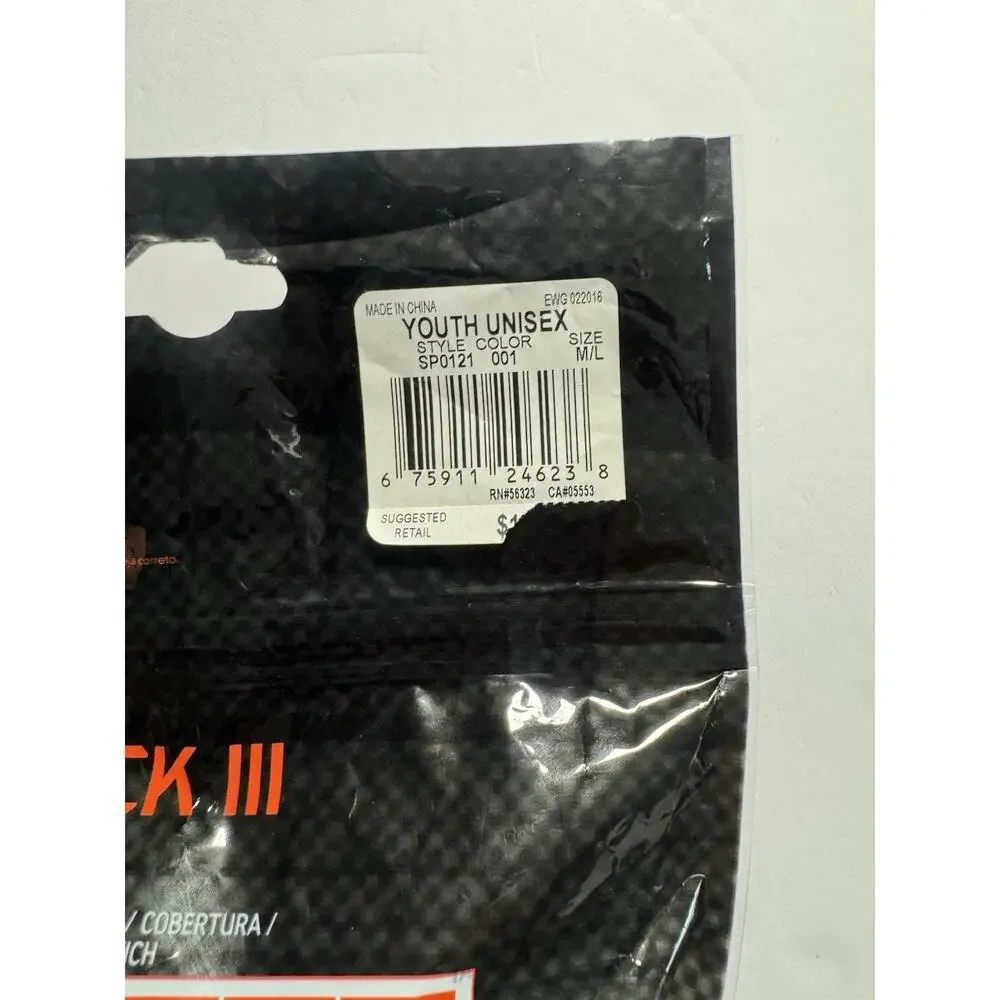 Nike Shin Sock III Youth Unisex M/L Black Soccer Socks w/ Integrated Shin Guard